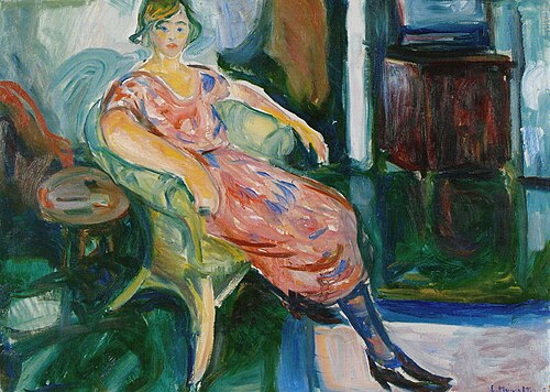 Modèle dans une chaise en osier, 1924, Edvard Munch
