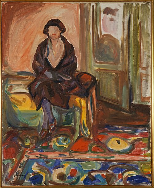 Modèle assis sur le canapé, 1920, Edvard Munch
