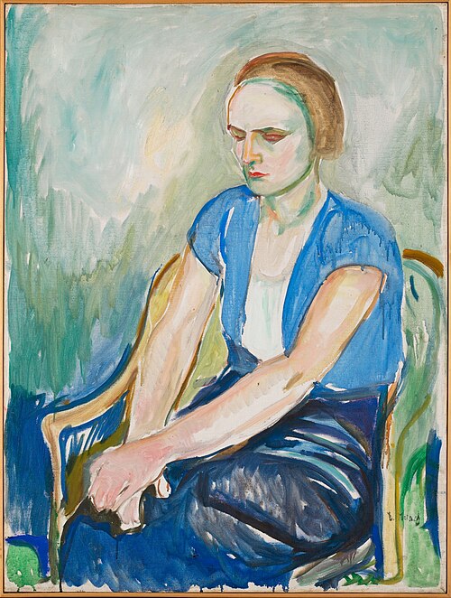 Modèle aux mains sur les genoux, 1926, Edvard Munch