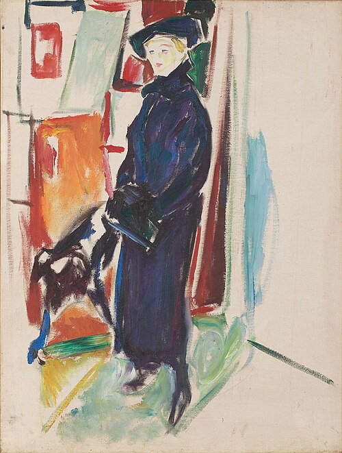 Modèle avec chapeau et manteau, 1916, Edvard Munch