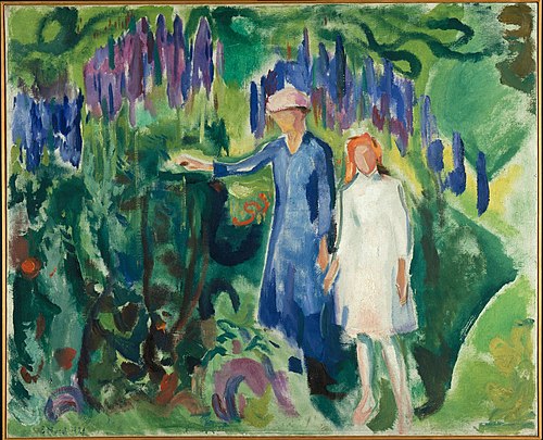 Mère et Fille au jardin, 1920, Edvard Munch