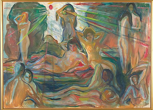 Personnages nus et Soleil, 1924, Edvard Munch