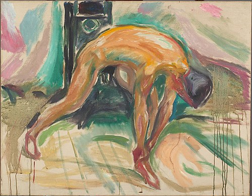 Homme nu tenant sa cheville, 1920, Edvard Munch