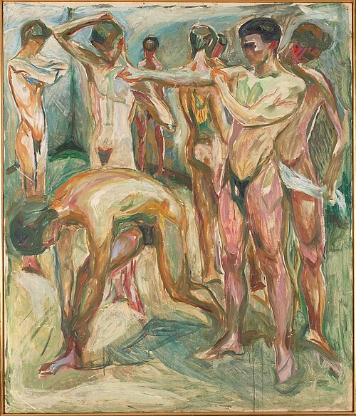 Hommes nus aux bains, 1920, Edvard Munch