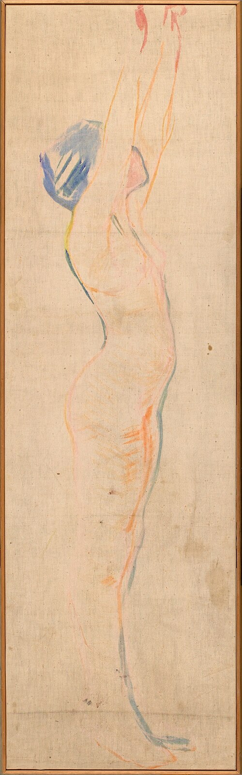 Femme nue étirant ses bras en l'air, 1910, Edvard Munch