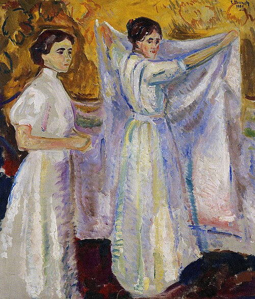 Infirmières tenant une feuille, 1909, Edvard Munch