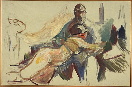 Vieil Homme avec une femme nue dans ses bras, 1913, Edvard Munch