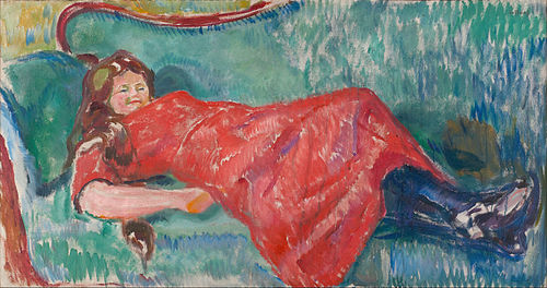 Sur le Sofa, 1913, Edvard Munch