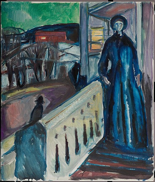 Sur l'escalier de la véranda, 1922, Edvard Munch