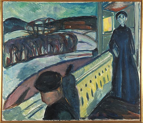 Sur l'escalier de la véranda, 1922, Edvard Munch
