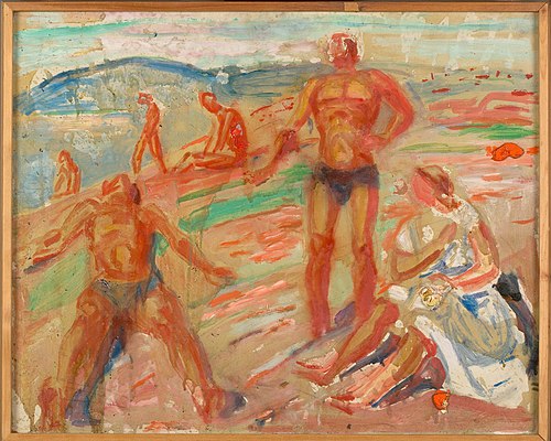 Personnes prenant un bain de soleil, 1940, Edvard Munch