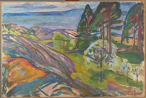 Pins et Arbres fruitiers en fleur, 1911, Edvard Munch