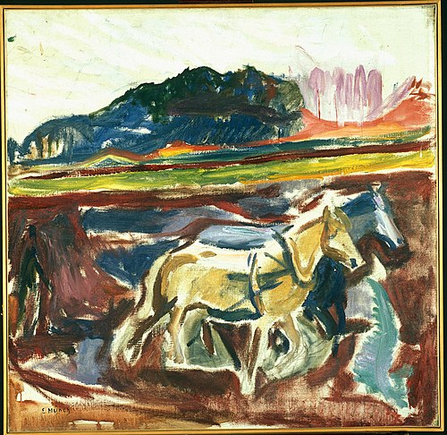 Chevaux labourant, 1916, Edvard Munch