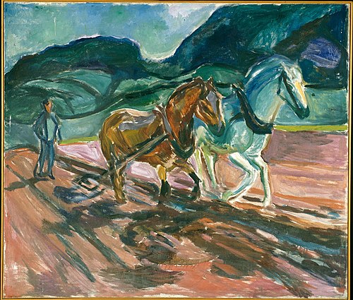 Chevaux labourant, 1919, Edvard Munch
