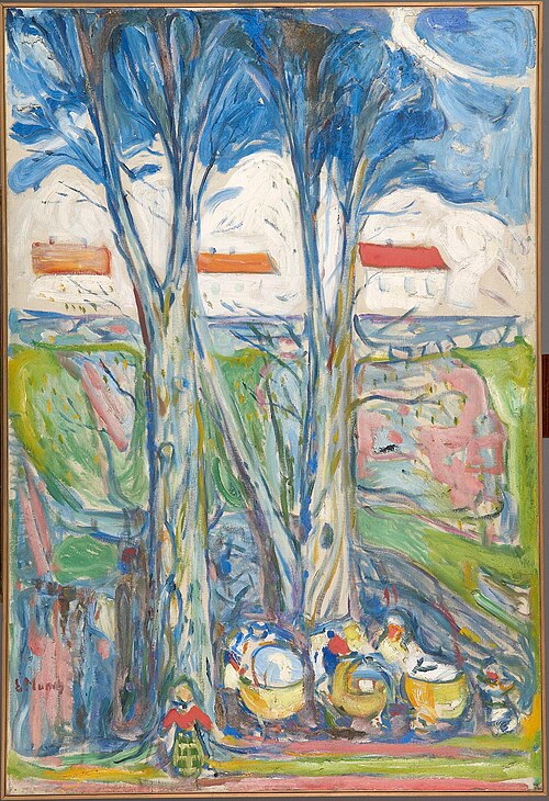 Landeaux sous de grands arbres, 1909, Edvard Munch