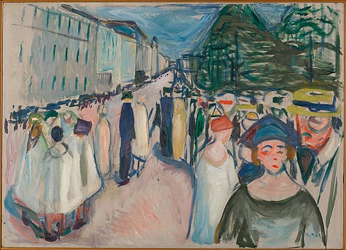 Promenade sur Karl Johan, 1922, Edvard Munch