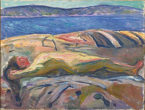 Nu couché sur les rochers, 1914, Edvard Munch