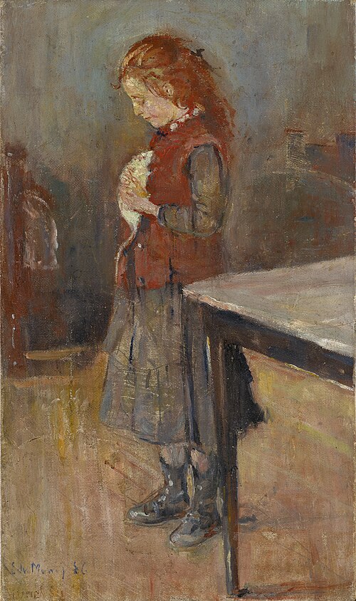 Fille rousse au rat blanc, 1886, Edvard Munch