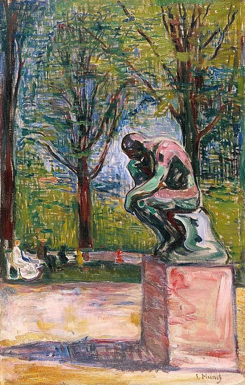 « Le Penseur » de Rodin dans le jardin du Dr. Linde, 1907, Edvard Munch