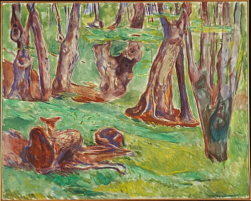 Troncs d'arbres rugueux en été, 1930, Edvard Munch