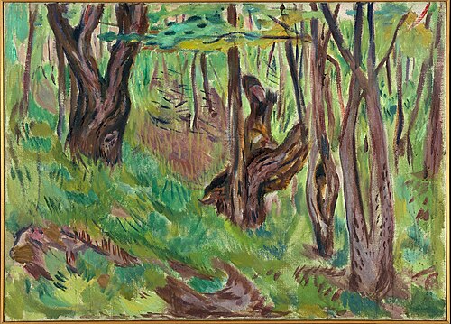 Troncs d'arbres rugueux en été, 1923, Edvard Munch