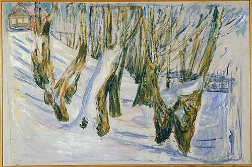 Troncs rugueux dans la neige, 1923, Edvard Munch