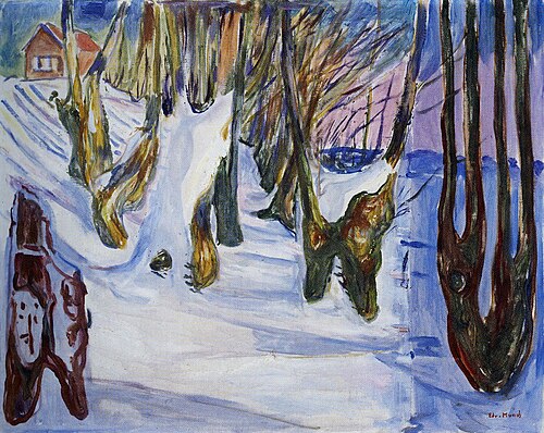 Troncs rugueux dans la neige, 1923, Edvard Munch