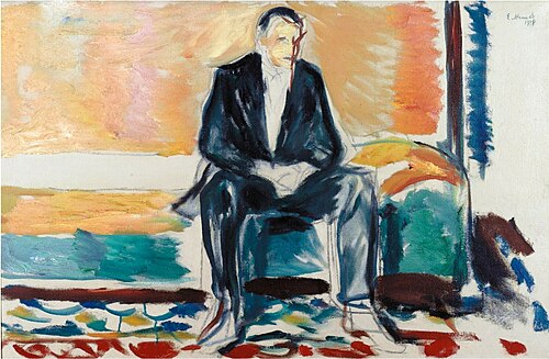 Homme assis, 1918, Edvard Munch