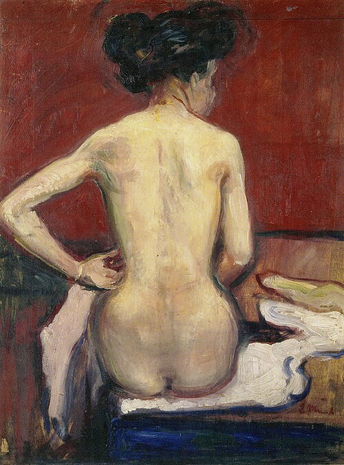 Nu assis avec sa tête tournée, 1896, Edvard Munch