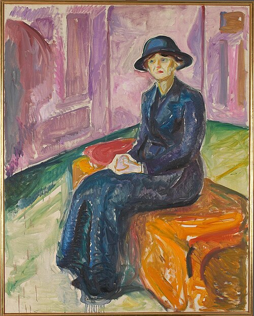 Assis sur une valise, 1913, Edvard Munch