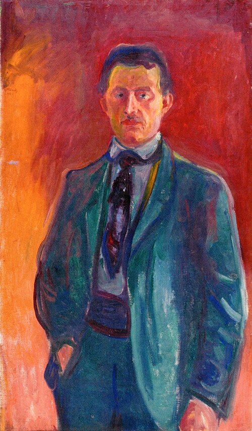 Autoportrait sur un fond rouge, 1906, Edvard Munch