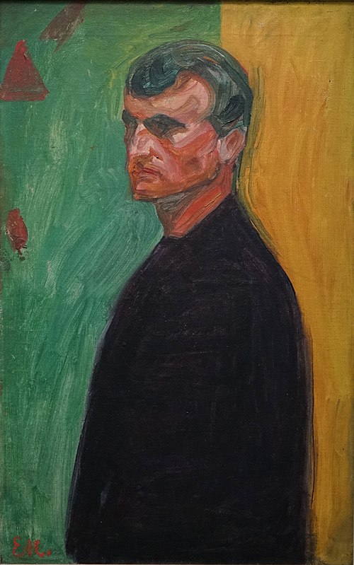 Autoportrait sur un fond bicolore, 1904, Edvard Munch