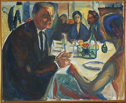 Autoportrait à la table de mariage, 1925, Edvard Munch