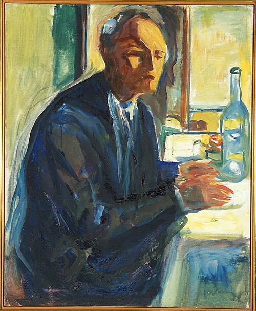 Autoportrait à la table de mariage, 1925, Edvard Munch