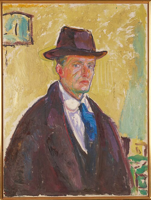 Autoportrait au chapeau et au manteau, 1915, Edvard Munch