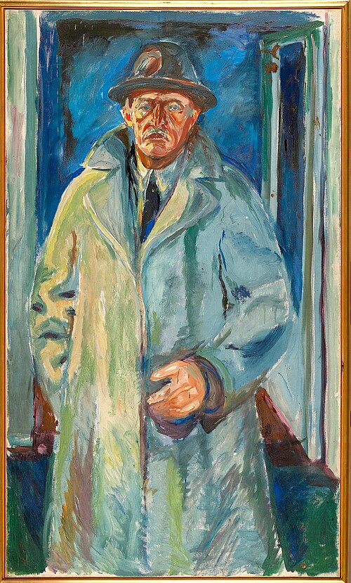 Autoportrait au chapeau et au manteau, 1923, Edvard Munch