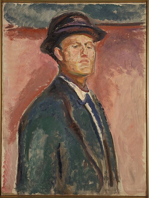 Autoportrait au chapeau, 1913, Edvard Munch