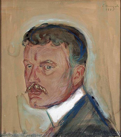 Autoportrait à la moustache et au col amidonné, 1905, Edvard Munch