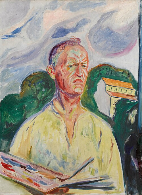 Autoportrait à la palette, 1926, Edvard Munch