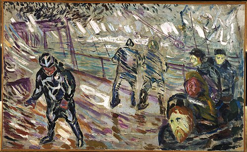 Ponton de navire dans la tempête, 1910, Edvard Munch