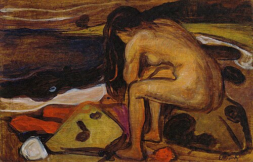 Nu assis sur la plage, 1898, Edvard Munch