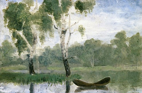 Petit Lac avec bateau, 1880, Edvard Munch