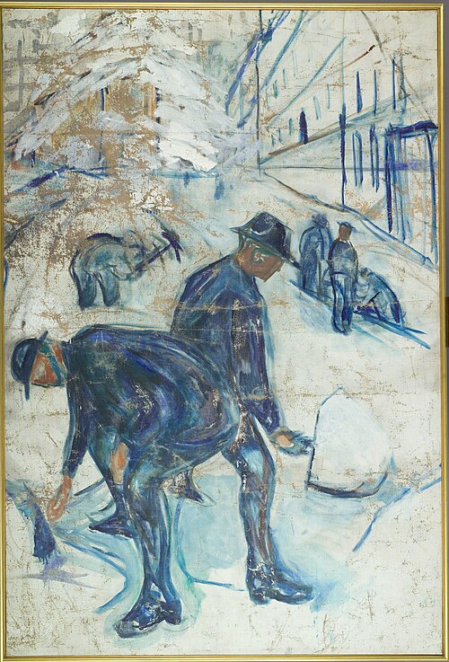 Déneigeurs sur un site en construction, 1931, Edvard Munch