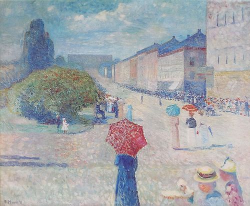 Jour printanier sur Karl Johan, 1890, Edvard Munch