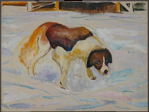 Saint-Bernard dans la neige, 1913, Edvard Munch