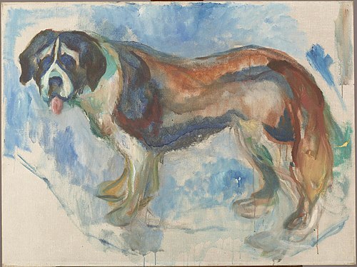 Saint-Bernard dans la neige, 1913, Edvard Munch