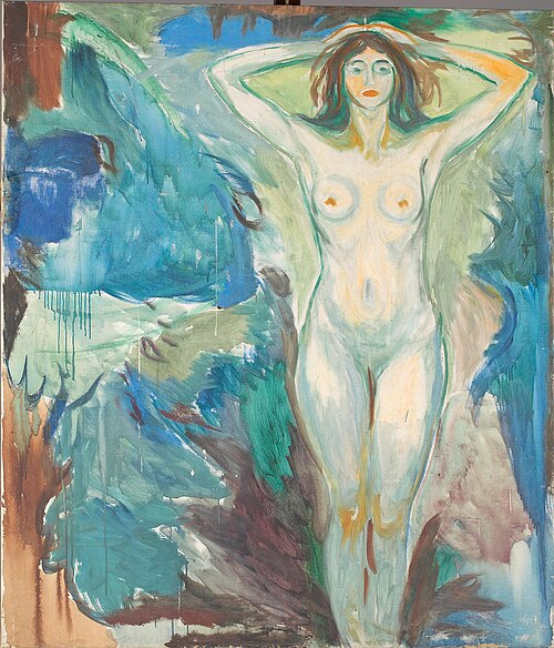 Nu debout sur un fond bleu, 1925, Edvard Munch