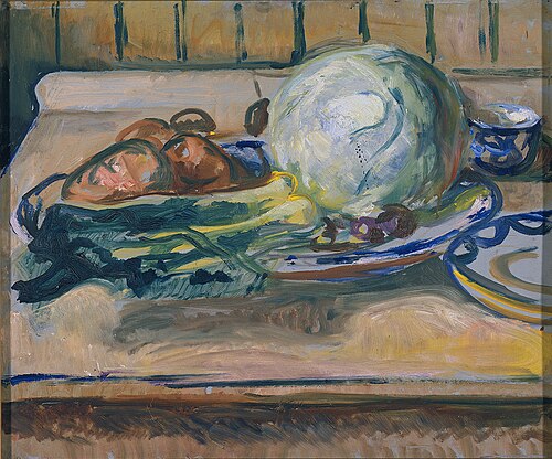 Nature morte au chou et autres légumes, 1926, Edvard Munch
