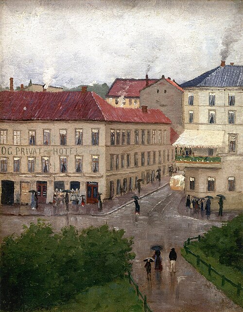 Coin de rue sur Karl Johan, Grand Café, 1883, Edvard Munch