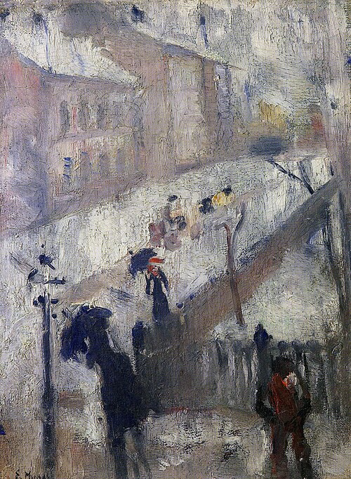 rue en hiver, 1885, Edvard Munch